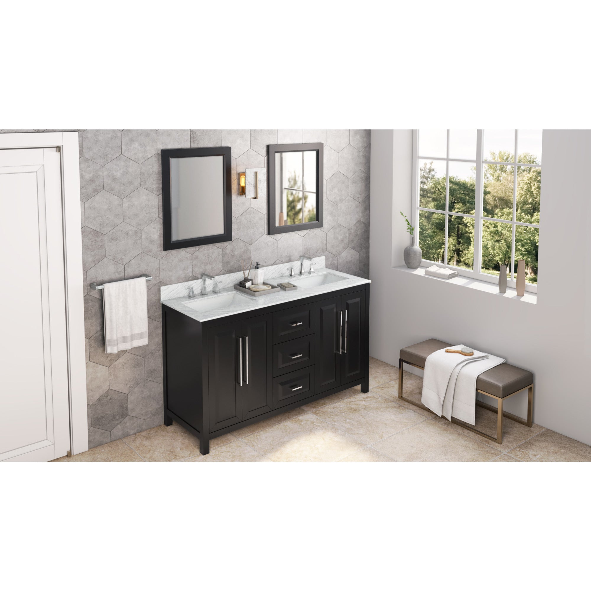 22" W x 1" D x 28" H Black Cade mirror