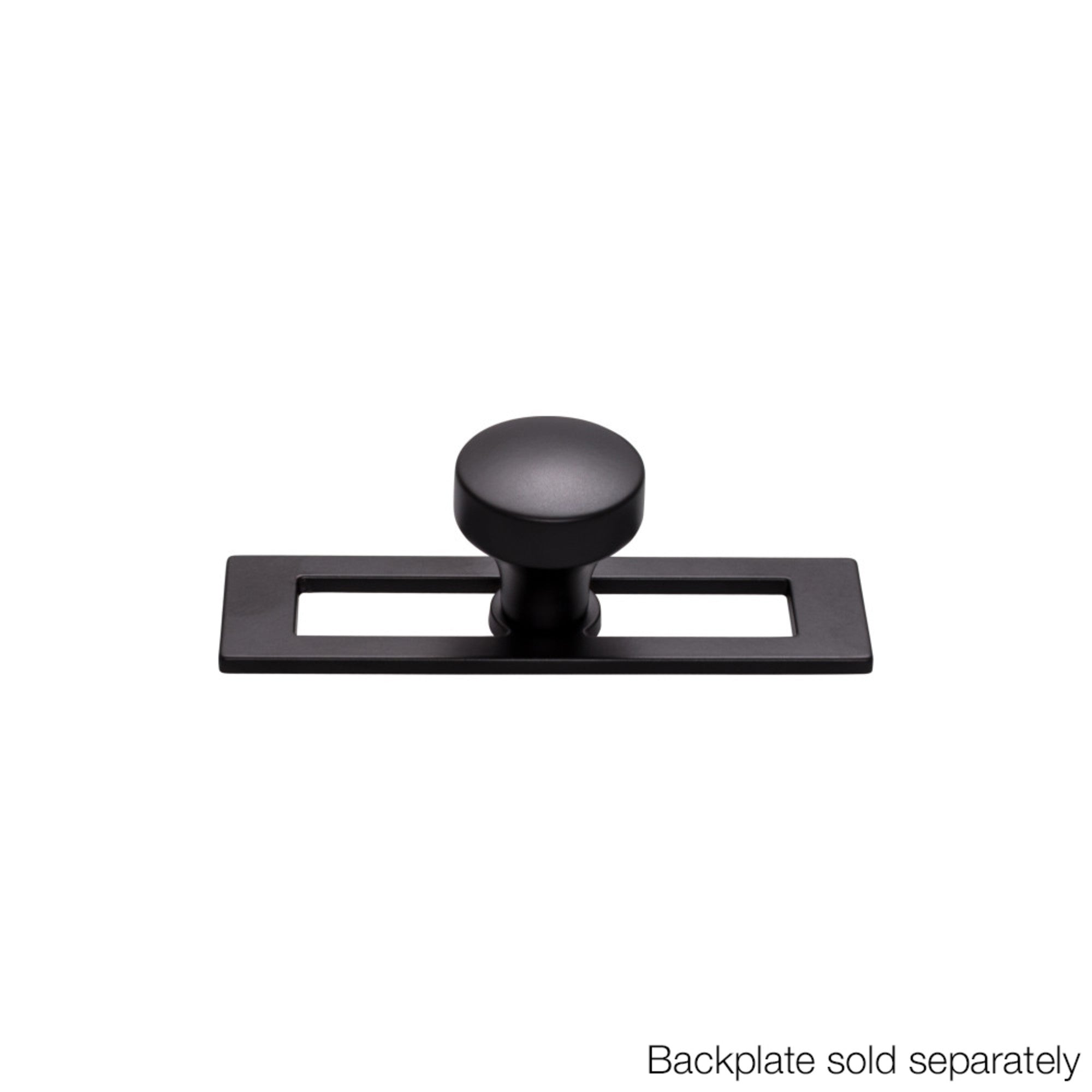 Kinney 1 1/4" Diameter Round Knob - Flat Black