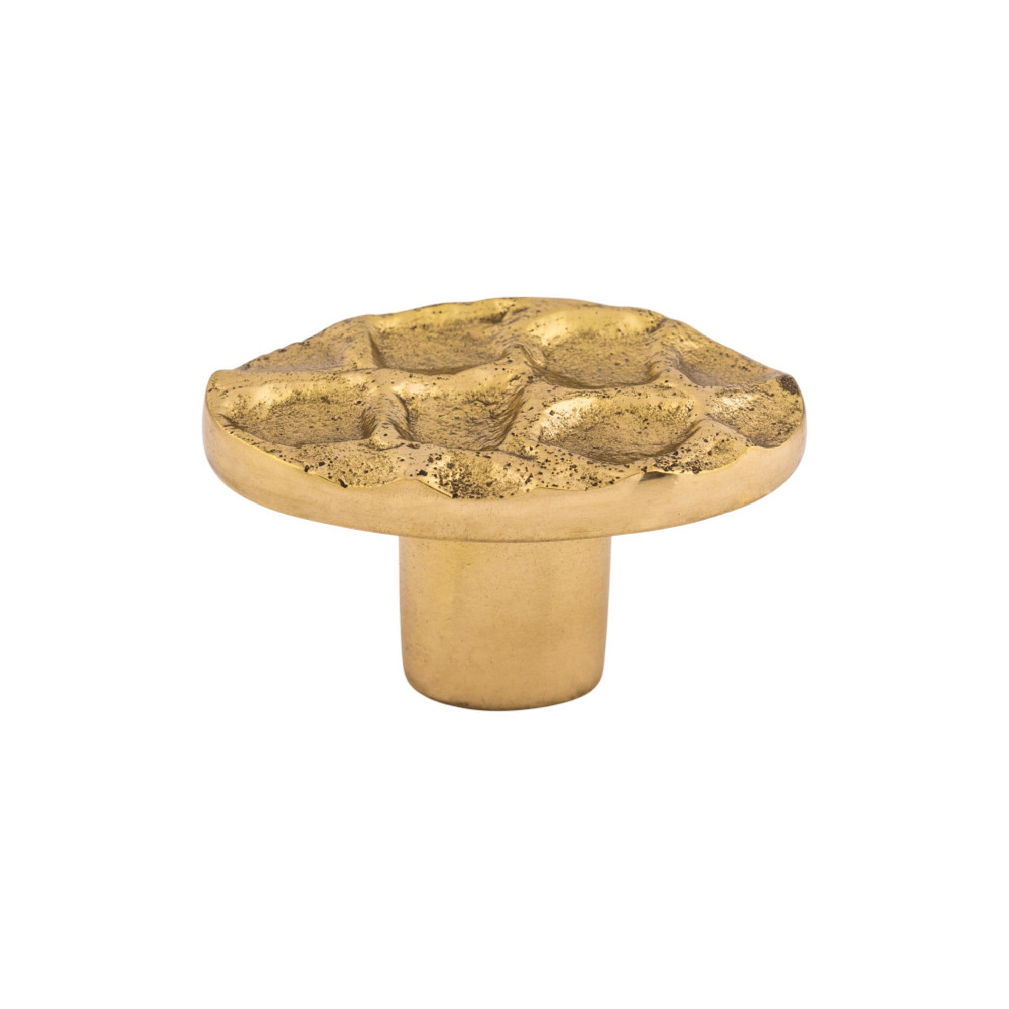 Cobblestone Oval Knob - Polished Brass