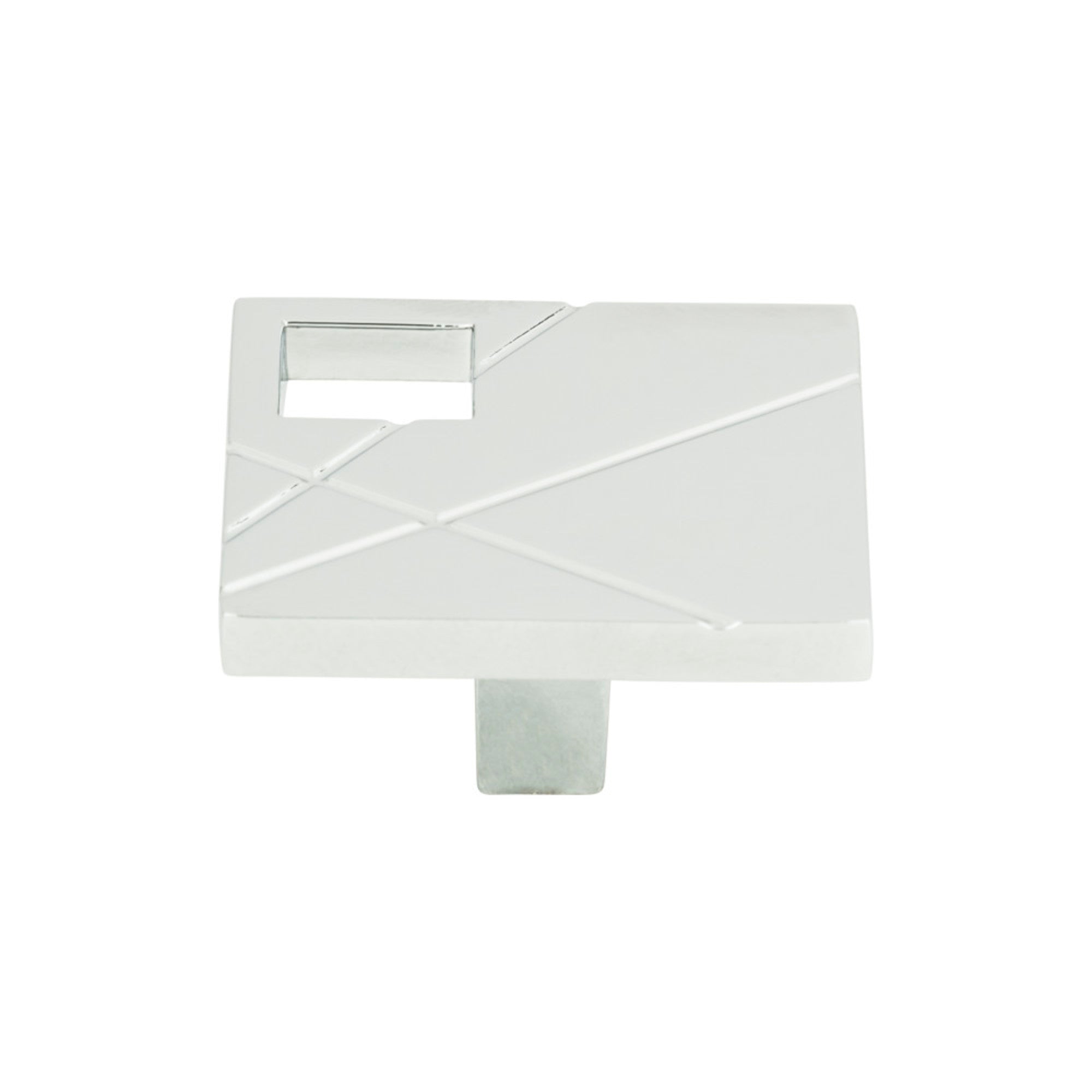 Modernist Left Square Knob - Polished Chrome