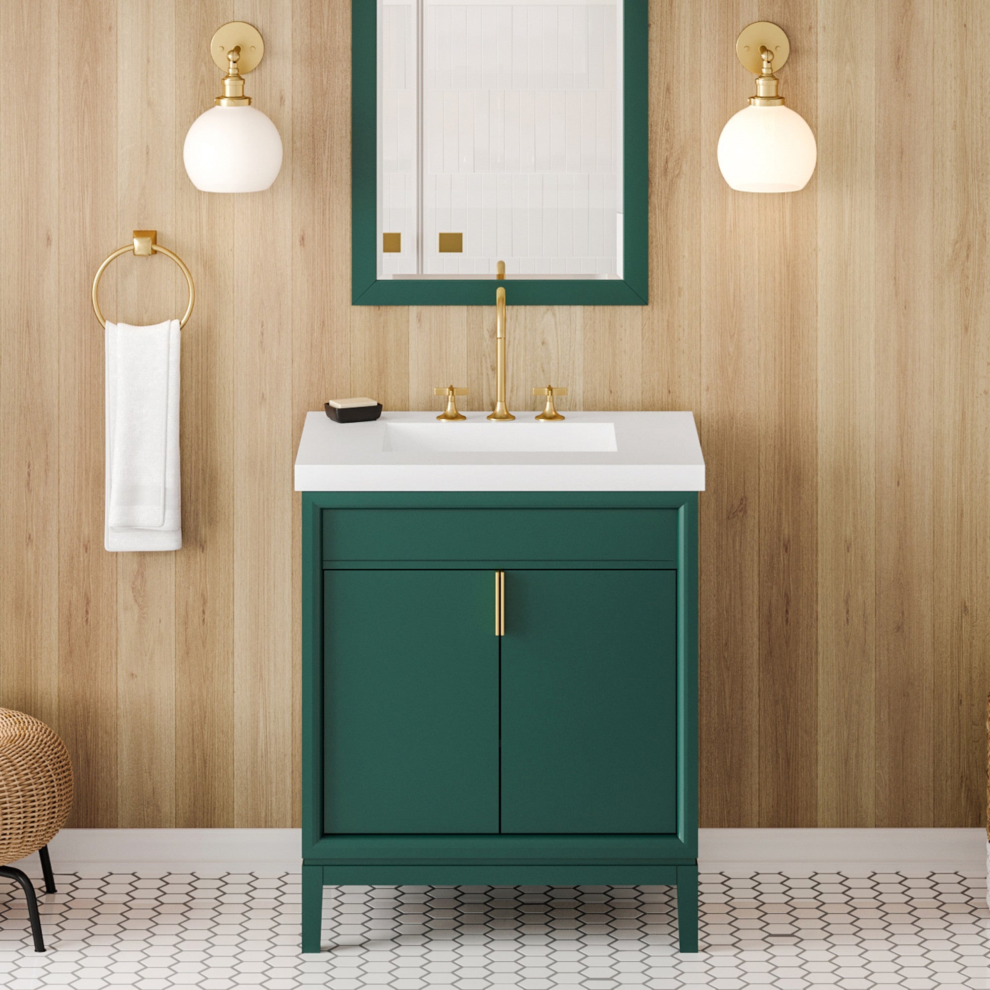 30" Theodora Vanity – Forest Green