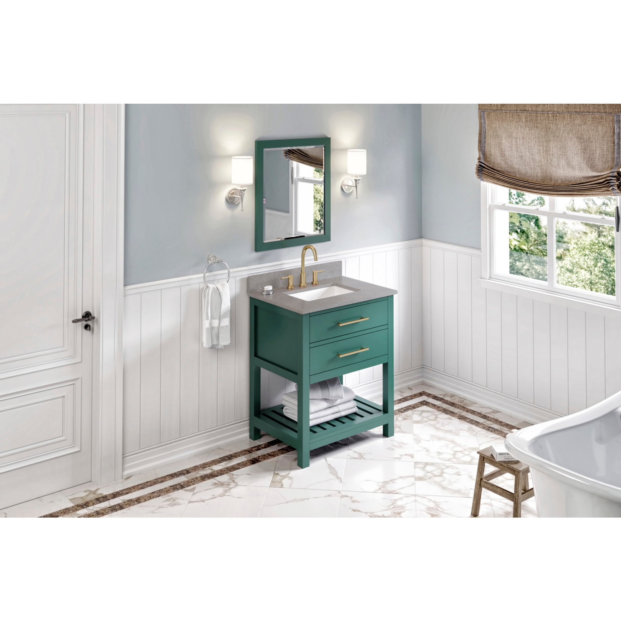 30" Wavecrest Vanity – Forest Green