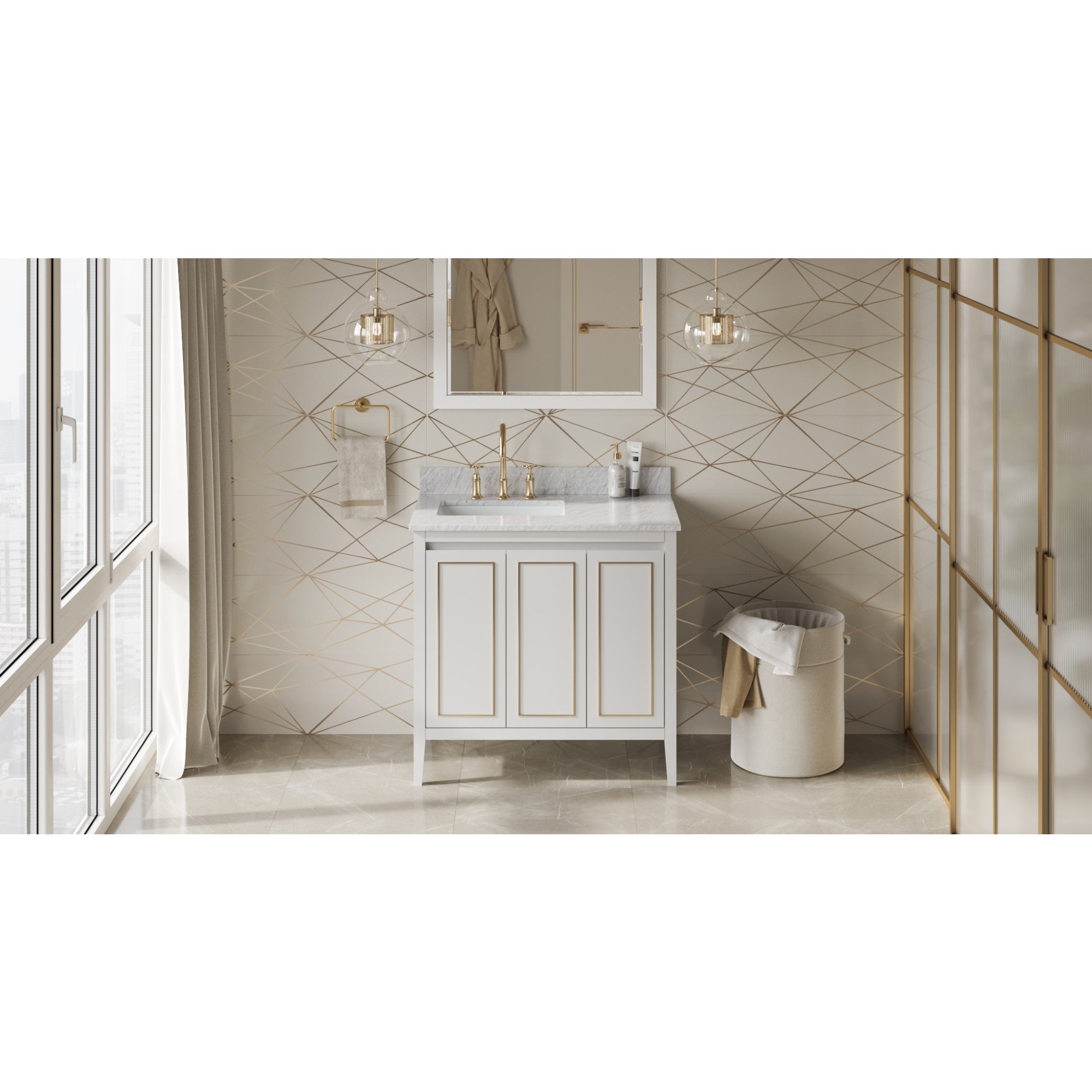 36" Percival Vanity – Left Offset – White