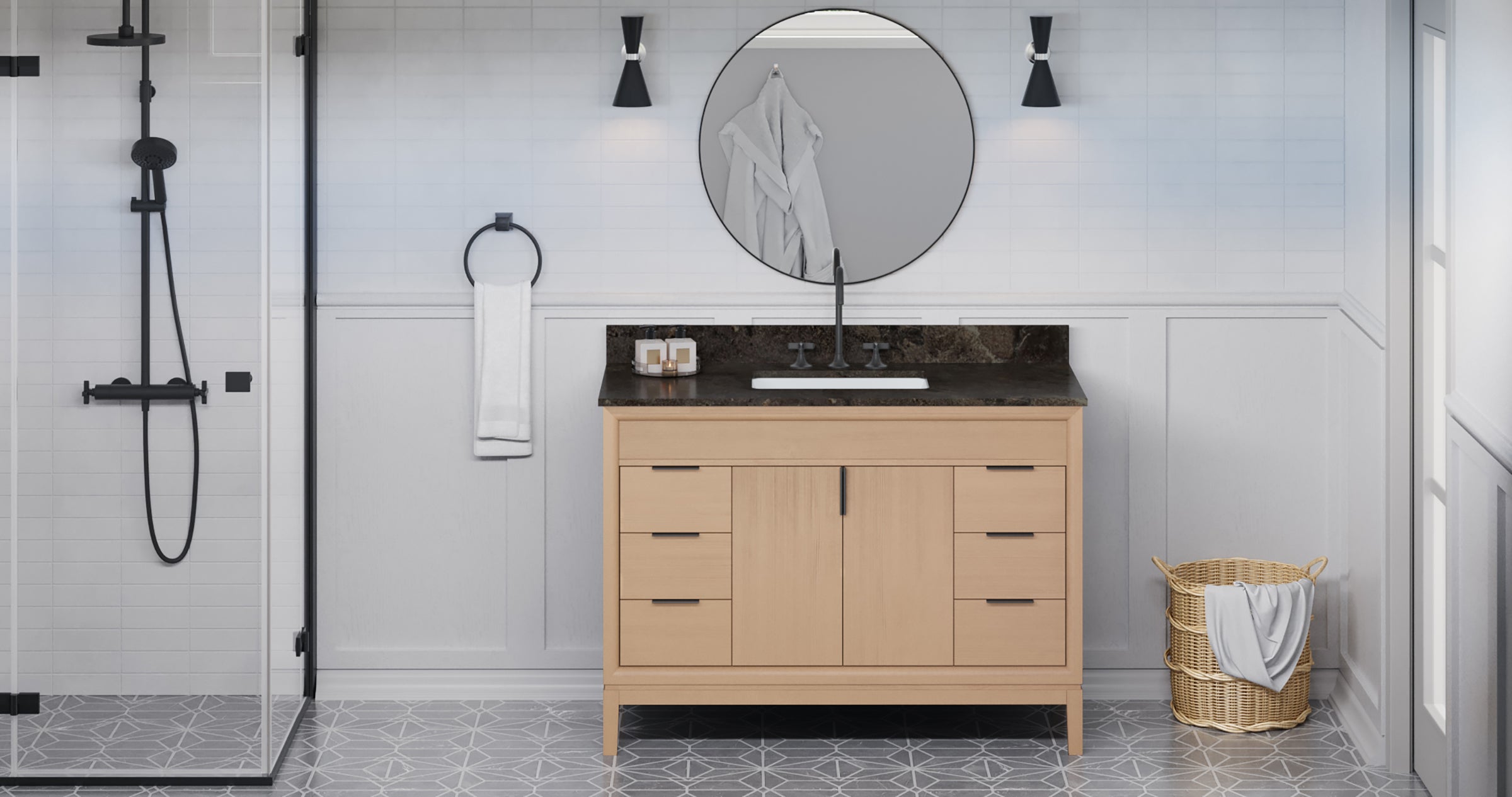 48" Theodora Vanity – Natural Oak