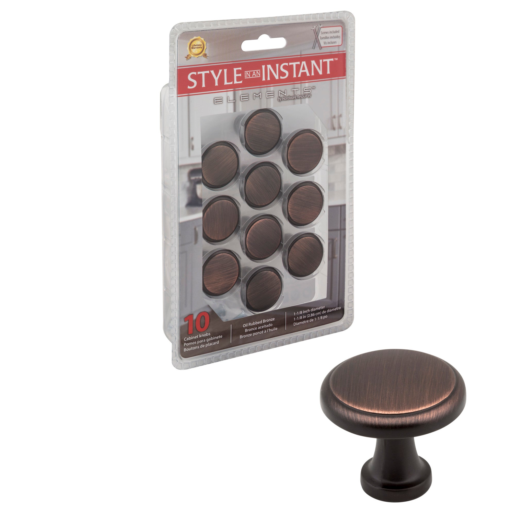 Retail Pack Hardware 1-3/16" Diameter Mushroom Knob