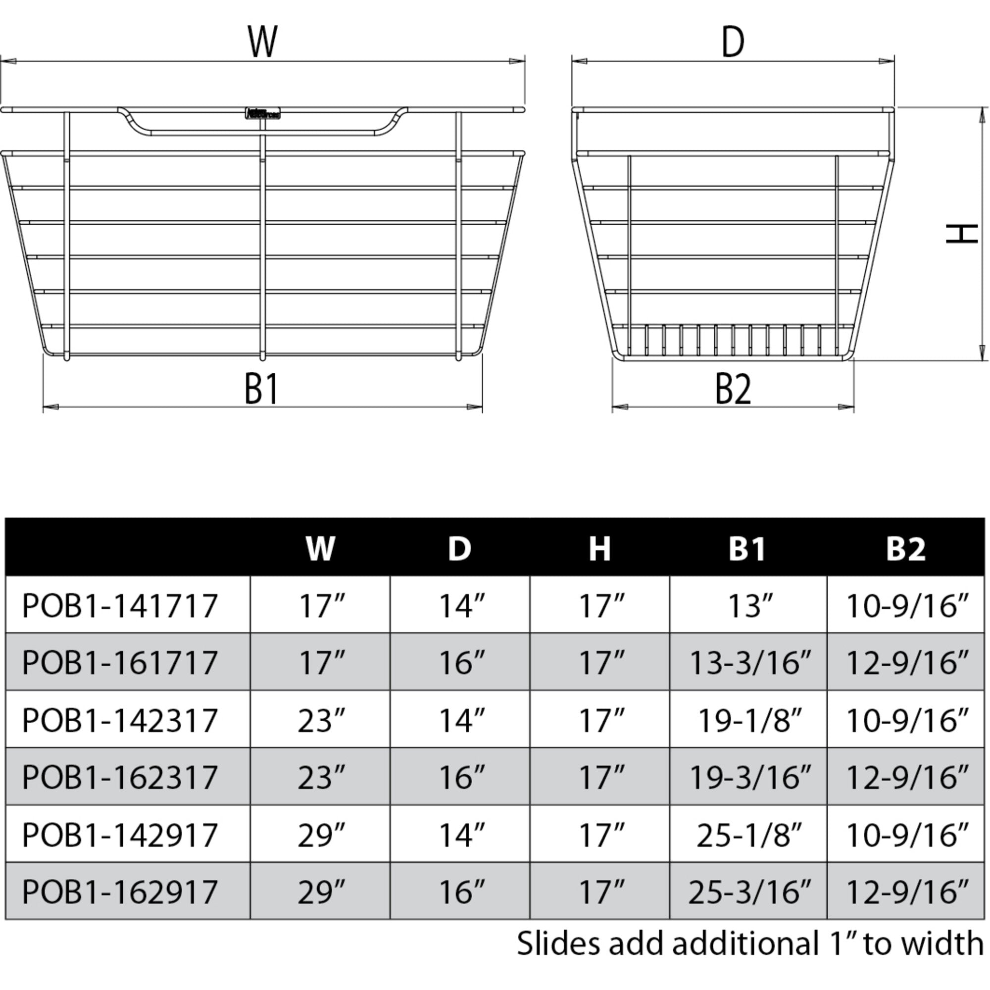 Satin Nickel Closet Pullout Basket with Slides 16"D x 17"W x 17"H