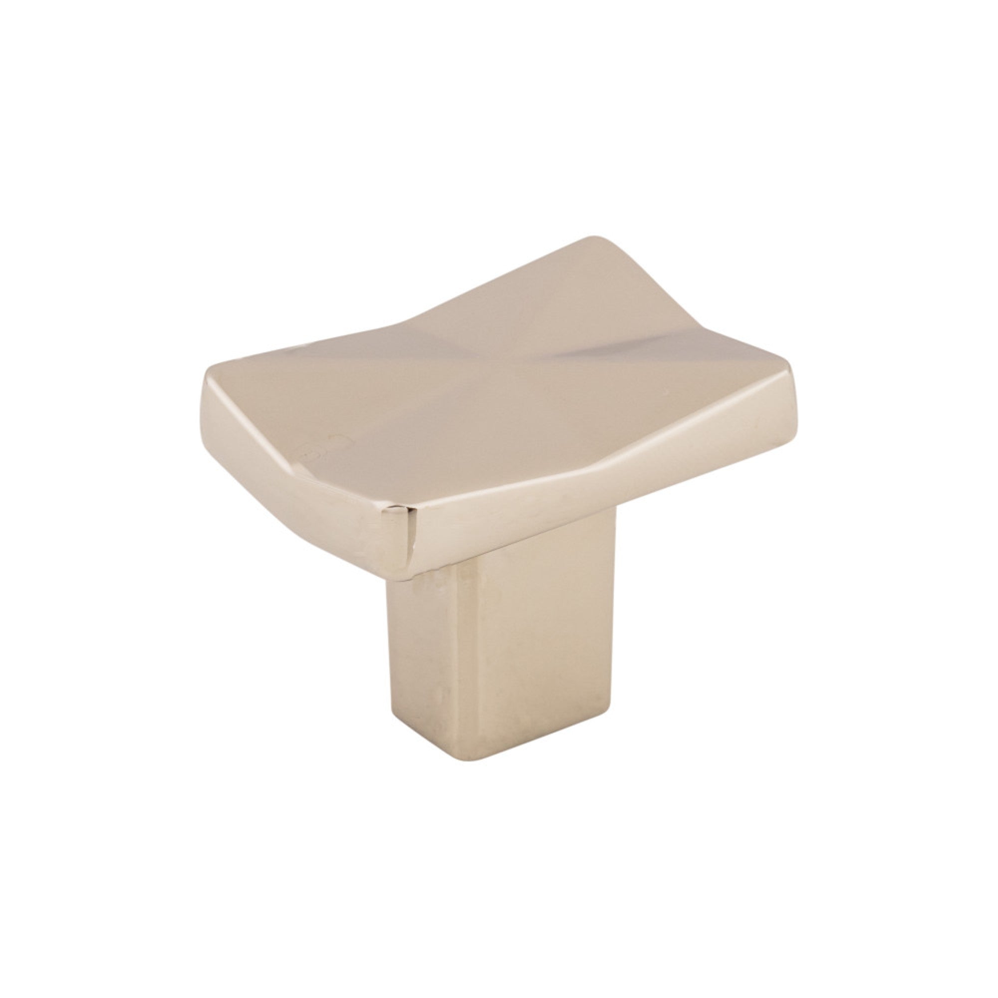 Quilted 1 1/4" Length Rectangle Knob - Polished Nickel