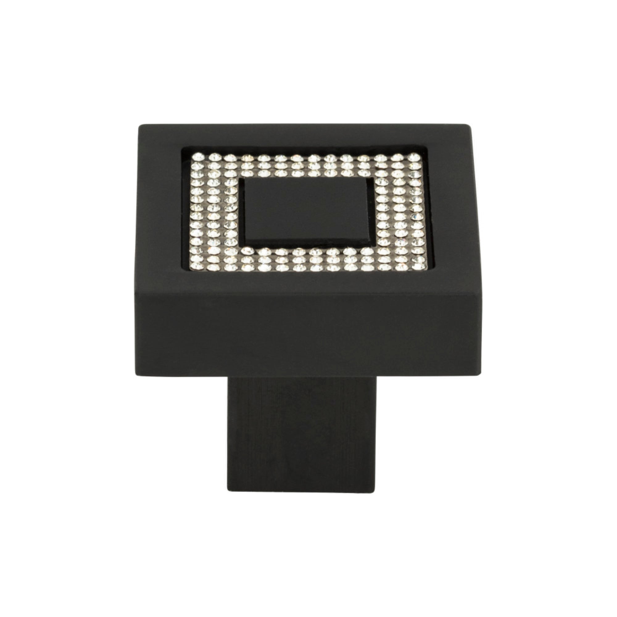 Crystal Square Knob - Matte Black