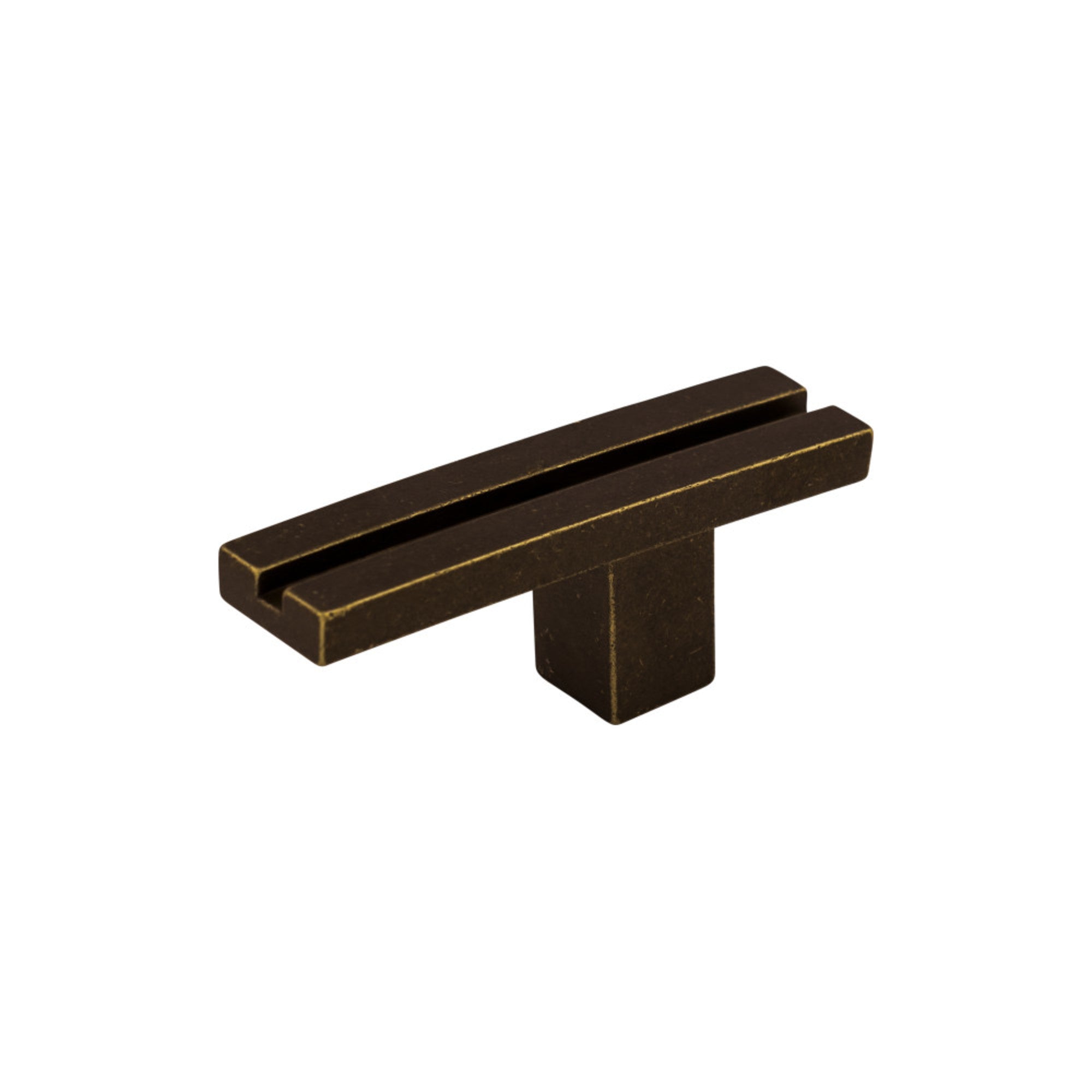 Inset Rail 2 5/8" Length Geometric Knob - German Bronze