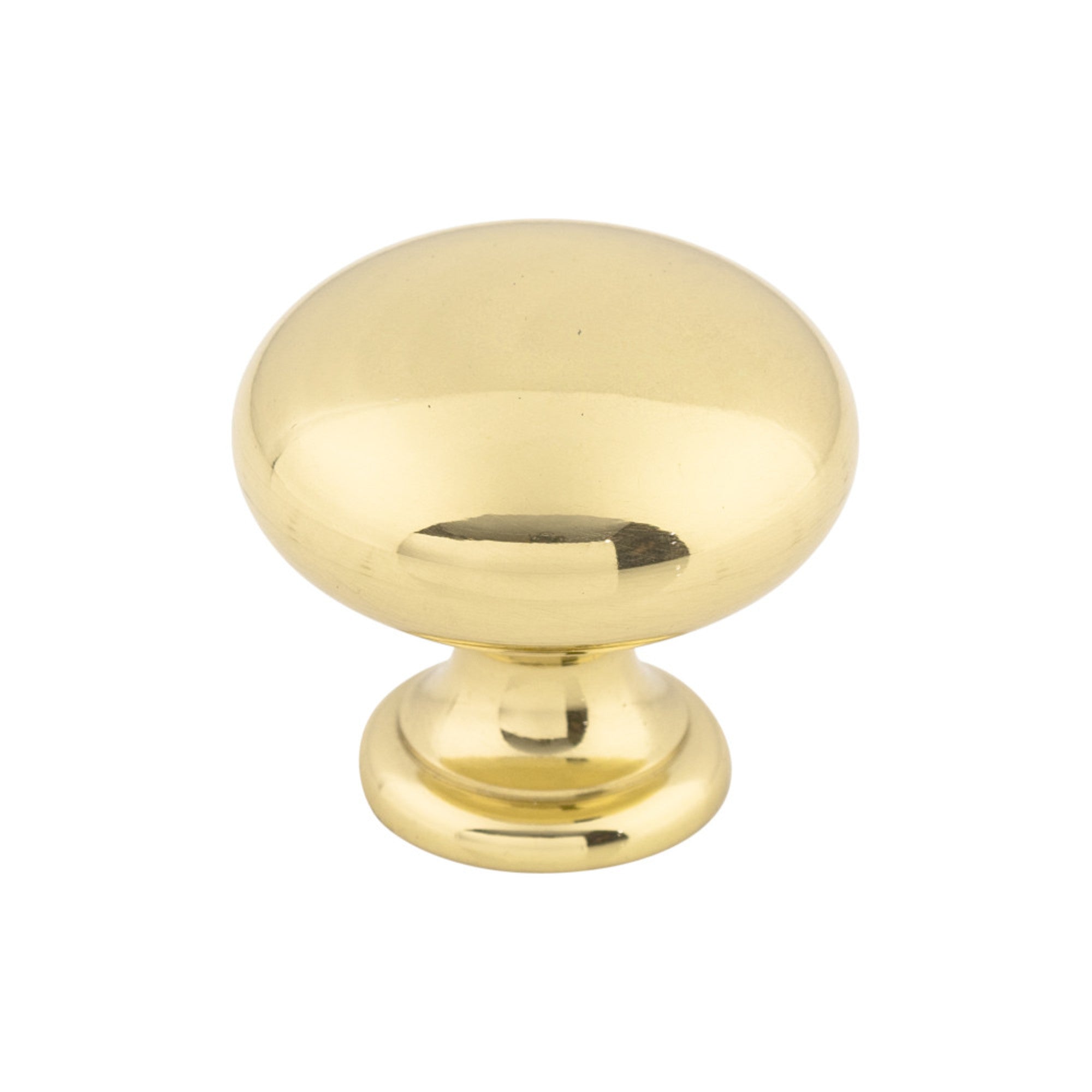 Mushroom Round Knob - Polished Brass