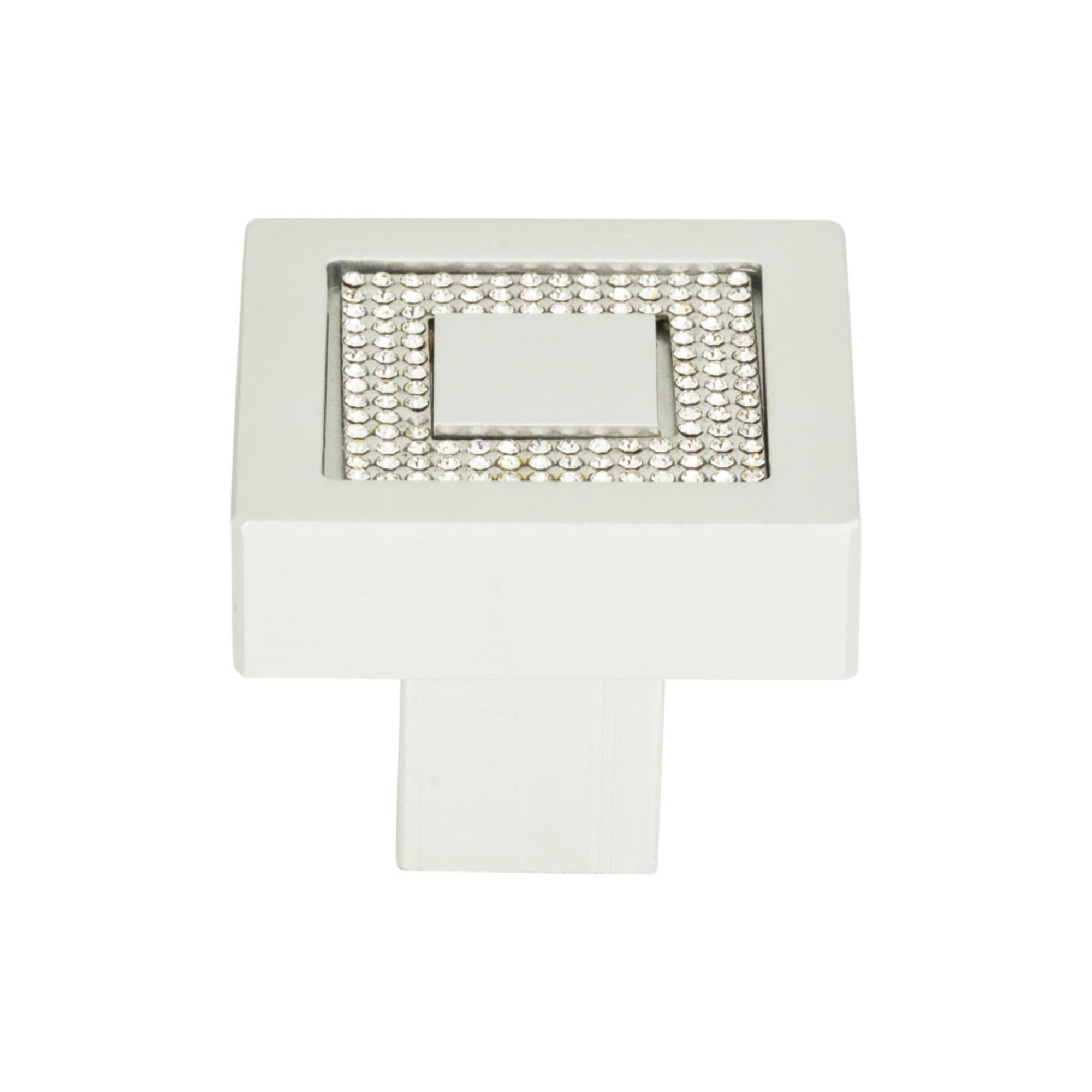 Crystal Square Knob - Matte Chrome