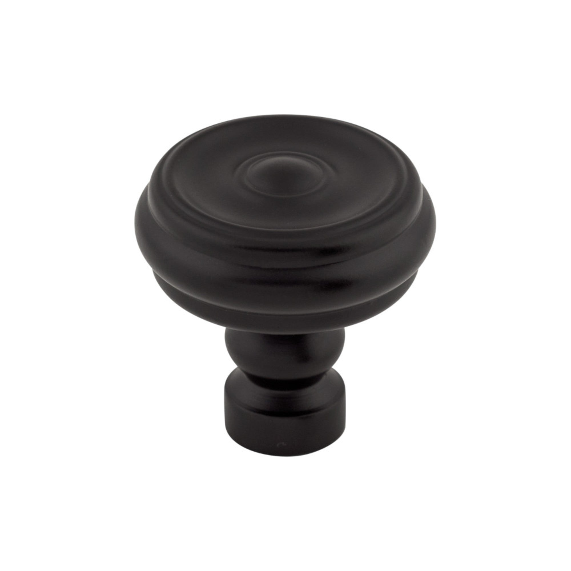 Brixton Button 1 1/4" Diameter Round Knob - Flat Black