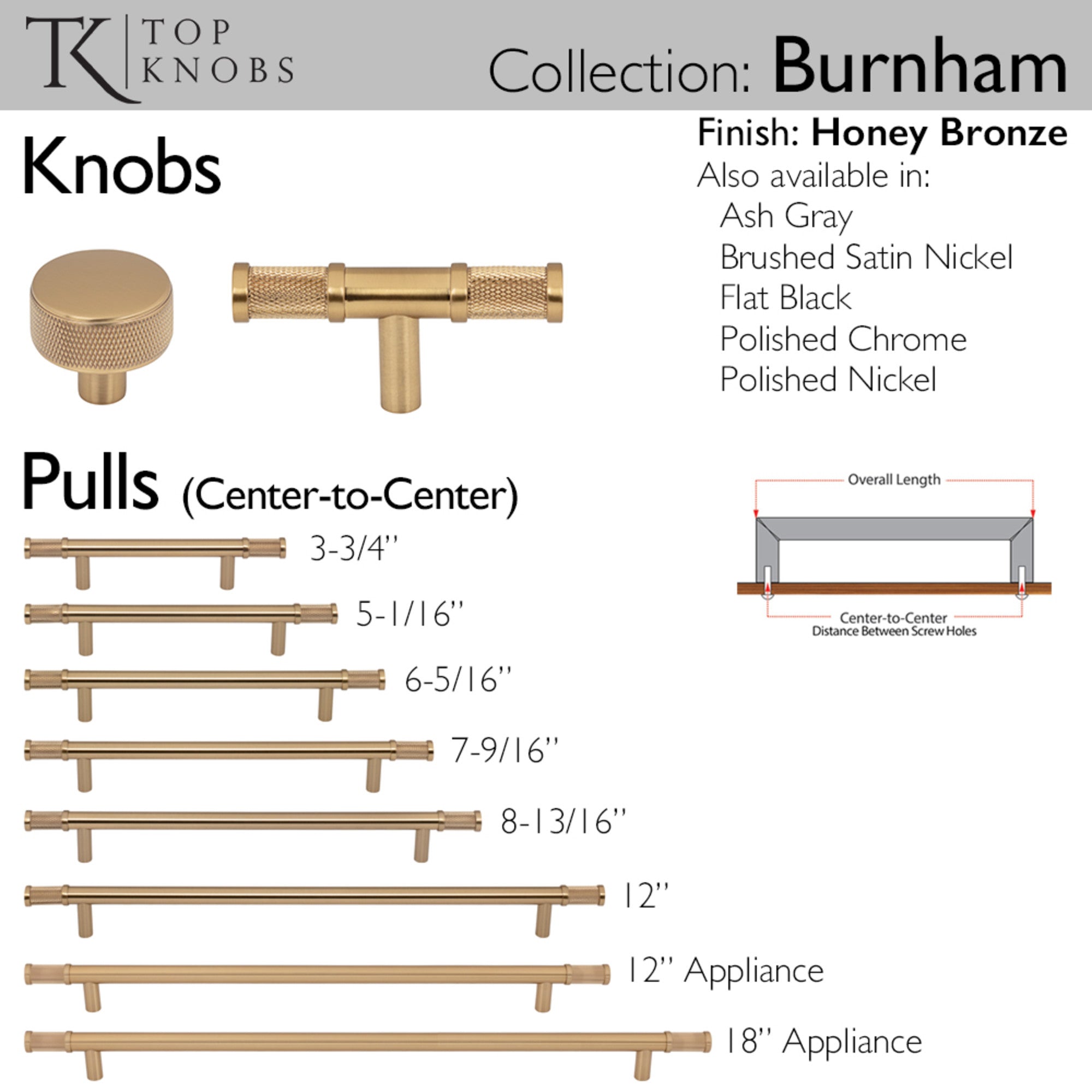 Burnham 18" Center to Center Bar Pull - Honey Bronze