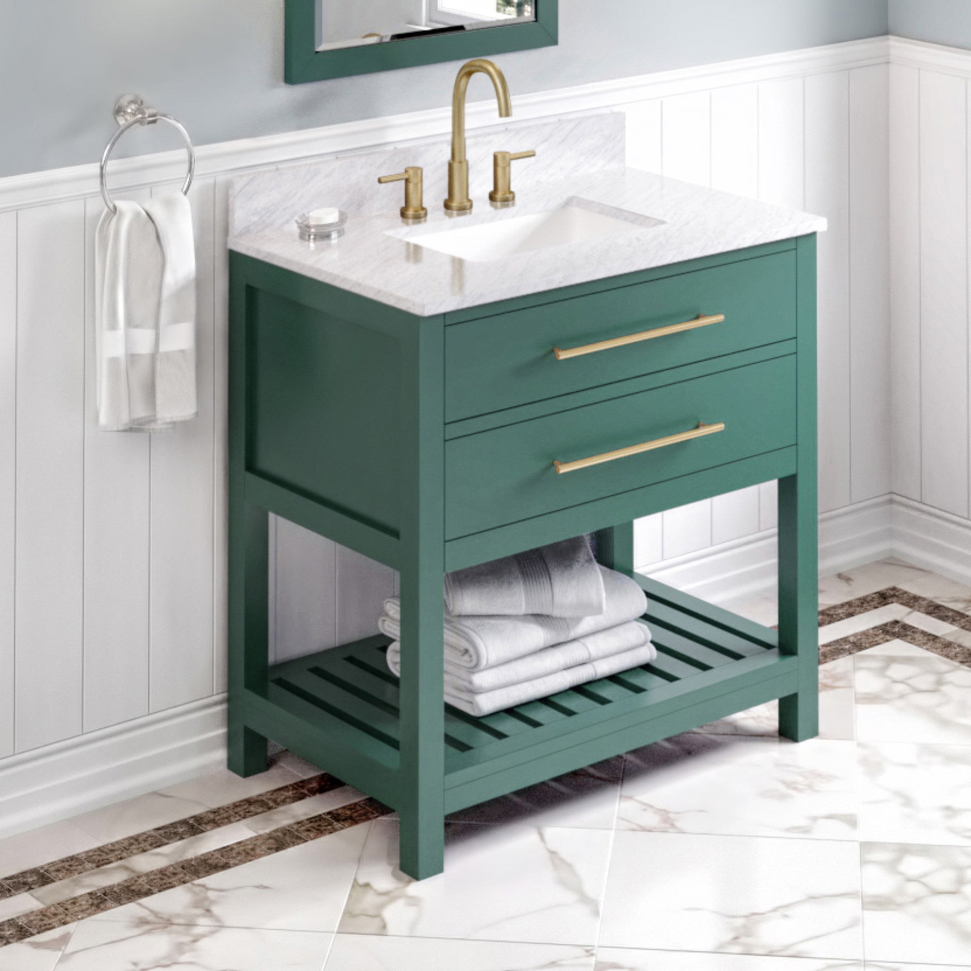 36" Wavecrest Vanity – Forest Green