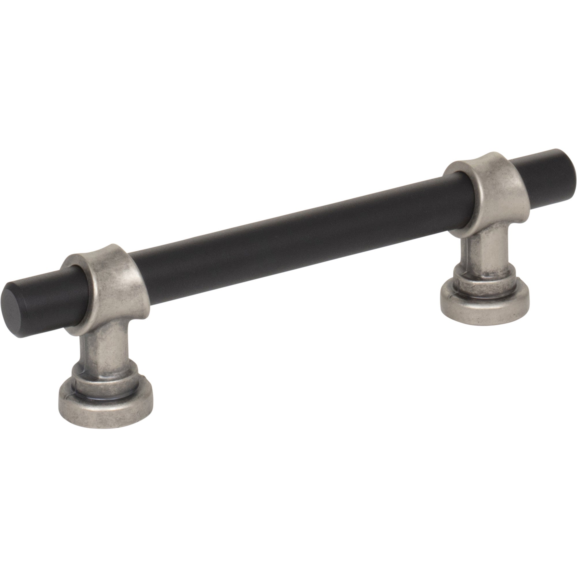 Bit 3 3/4" Center to Center Bar Pull - Flat Black and Pewter Antique