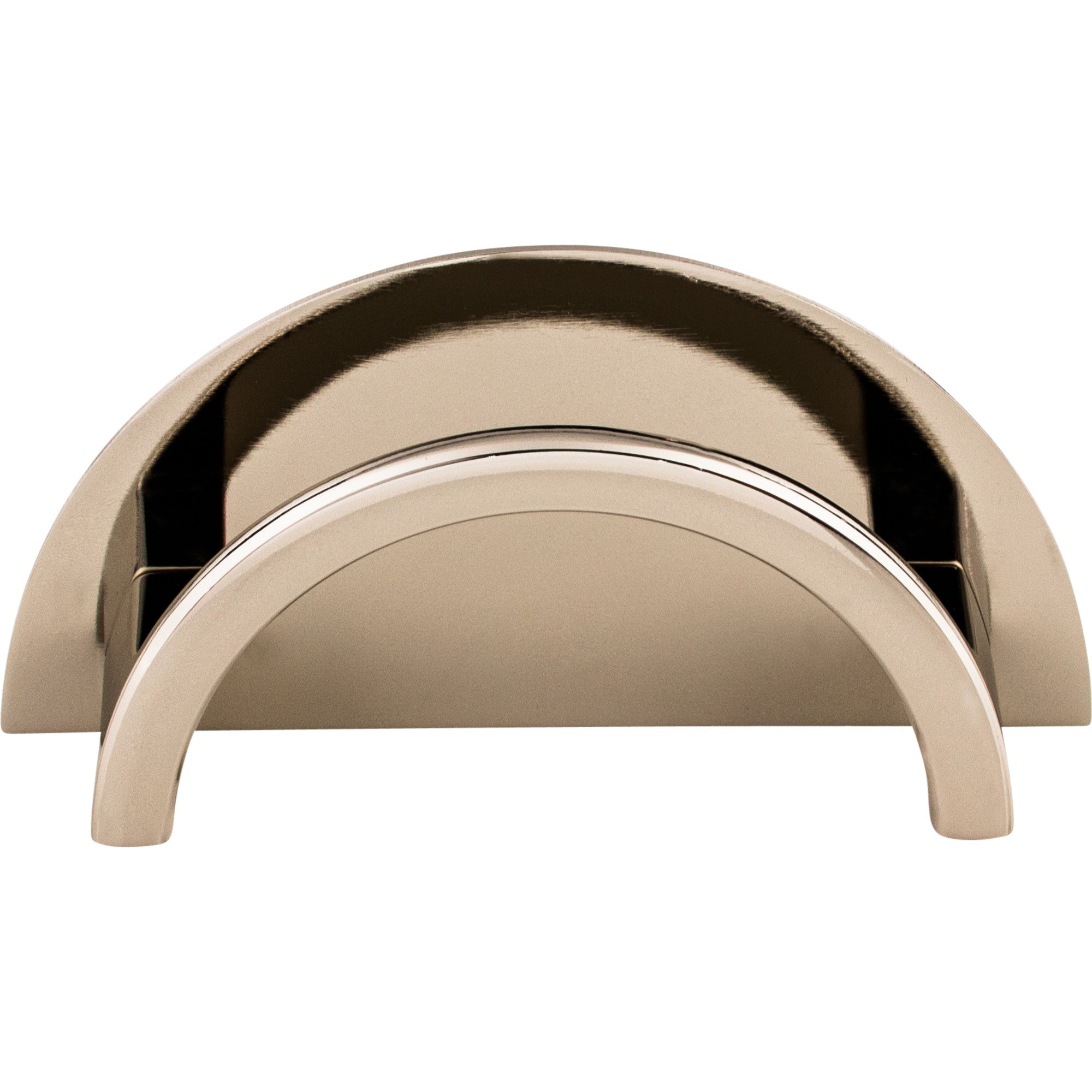 Half Circle Open 3 1/2" Center to Center Finger Pull - Polished Nickel