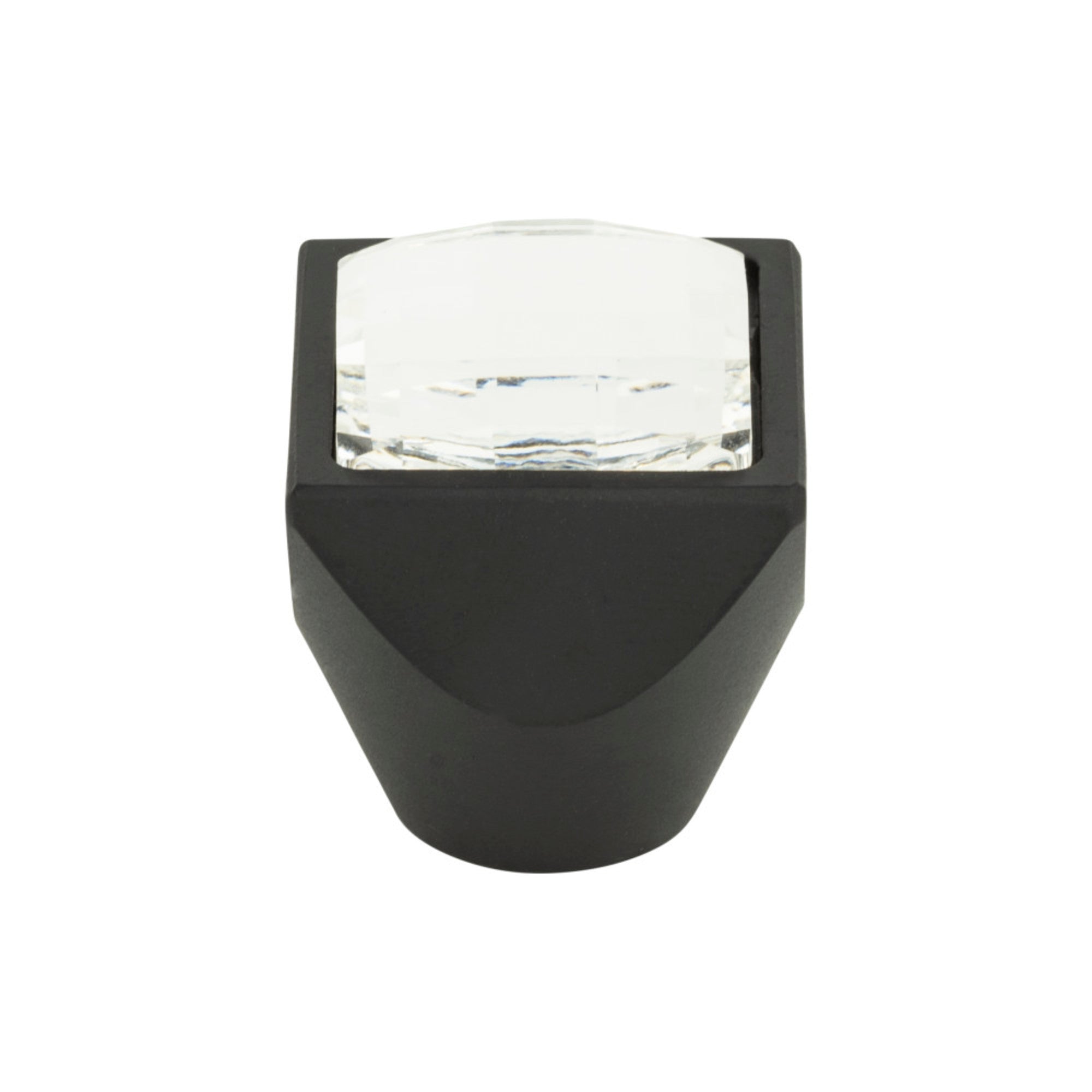 Crystal Square Knob - Matte Black