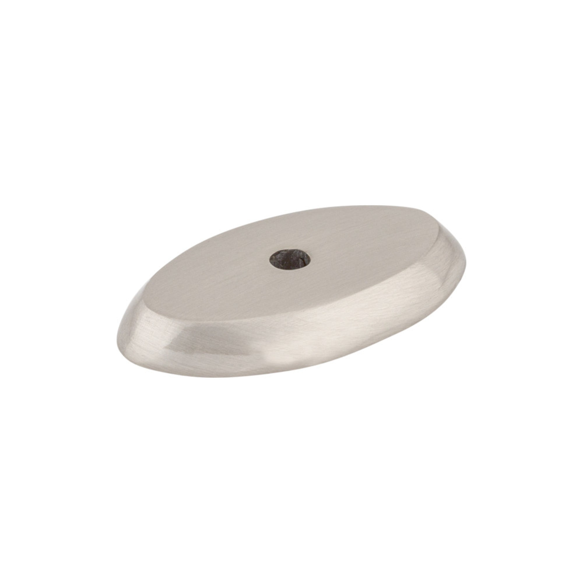 Aspen II Oval Knob Backplate - Brushed Satin Nickel