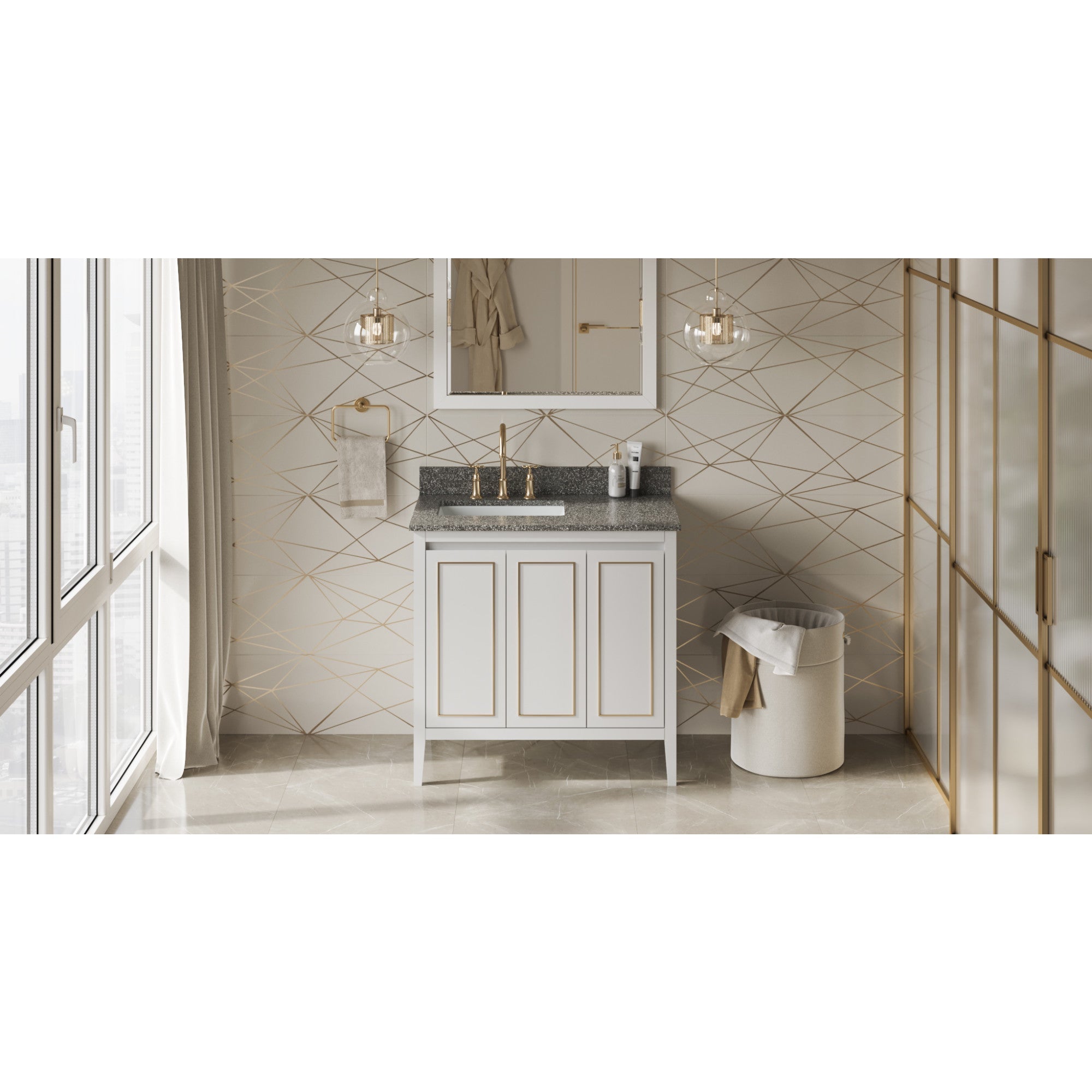 36" Percival Vanity – Left Offset – White
