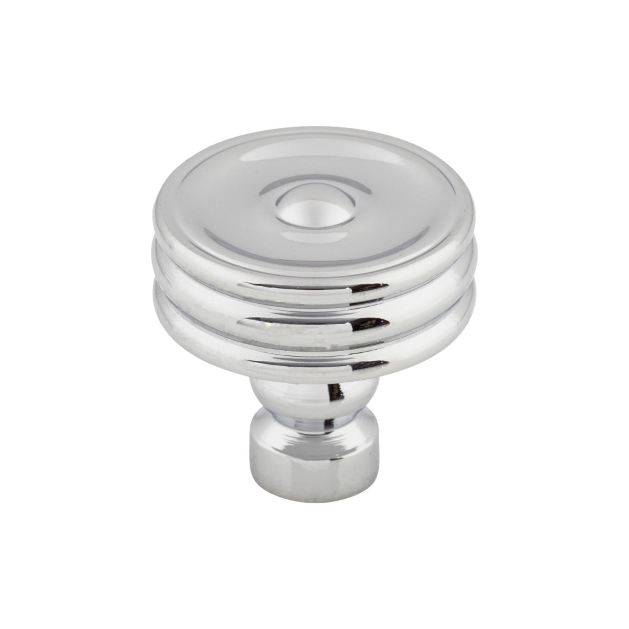 Brixton Ridged 1 1/4" Diameter Round Knob - Polished Chrome