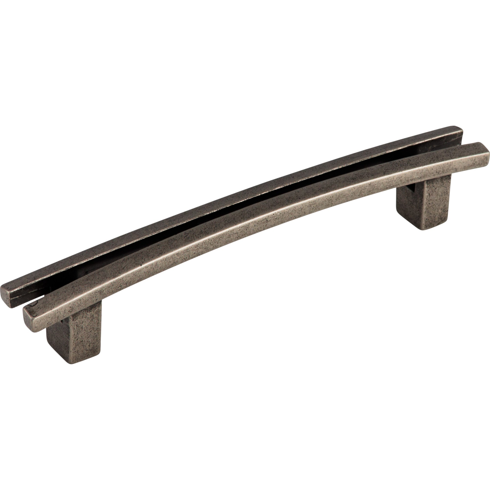 Flared 5" Center to Center Bar Pull - Pewter Antique