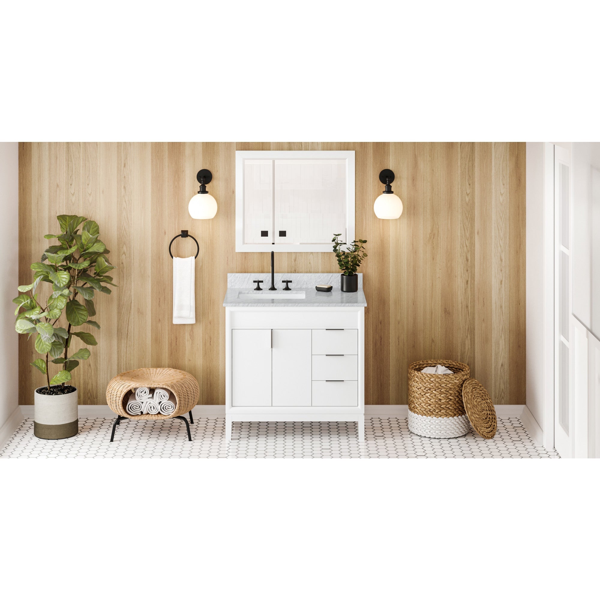36" Theodora Vanity – Left Offset – White