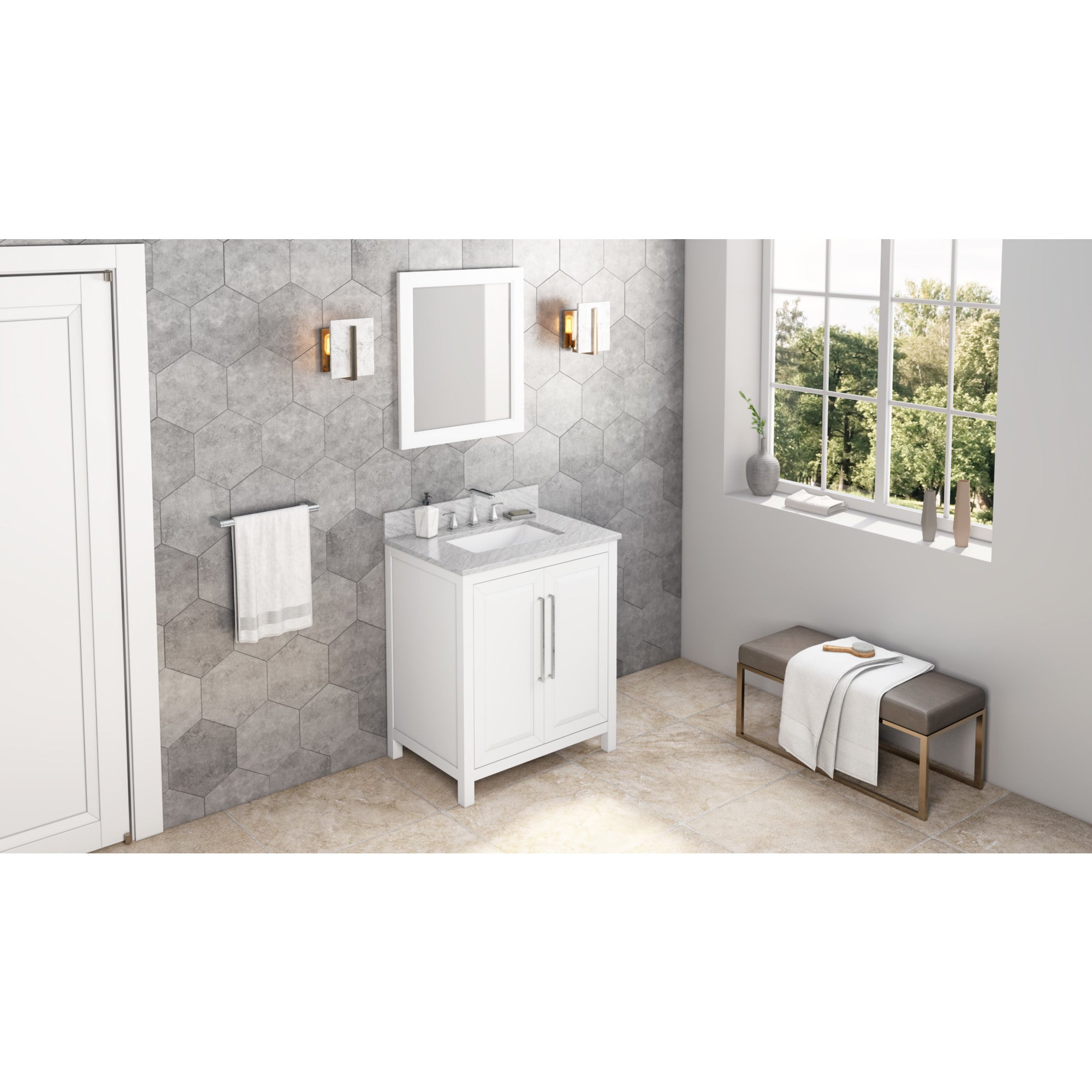 24 W x 1" D x 28" H White Cade mirror